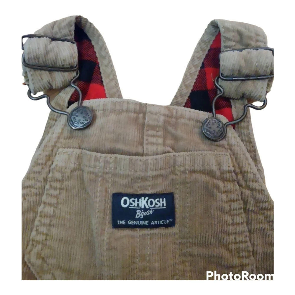 Oshkosh Baby Boys Overalls Corduroy Fleece Lined 6 months - Picture 2 of 4